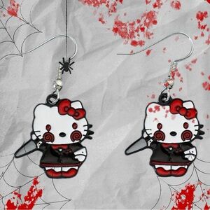 ‼️$7‼️ Hello Kitty - "Jigsaw” Themed
Drop Dangle Earrings, Silver-Plated